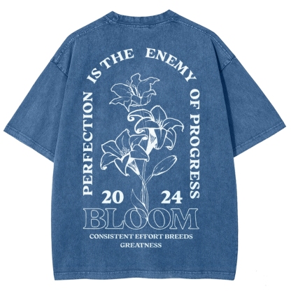 2024 Bloom Vintage Snowflake Washed T-Shirt-moweekender