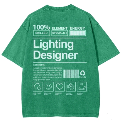 Lighting Designer Unisex Fit Washed T-Shirt-moweekender