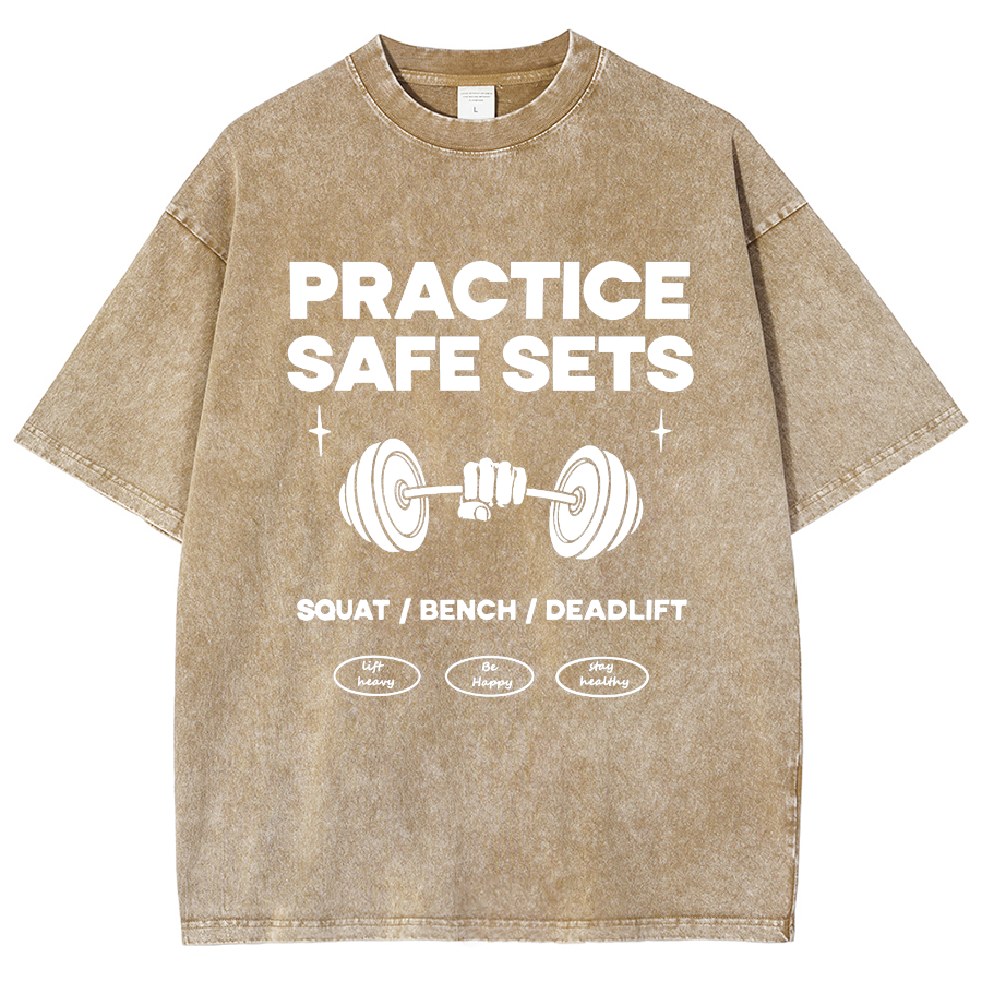 Practice Safe Sets Unisex Fit Washed T-Shirt-moweekender