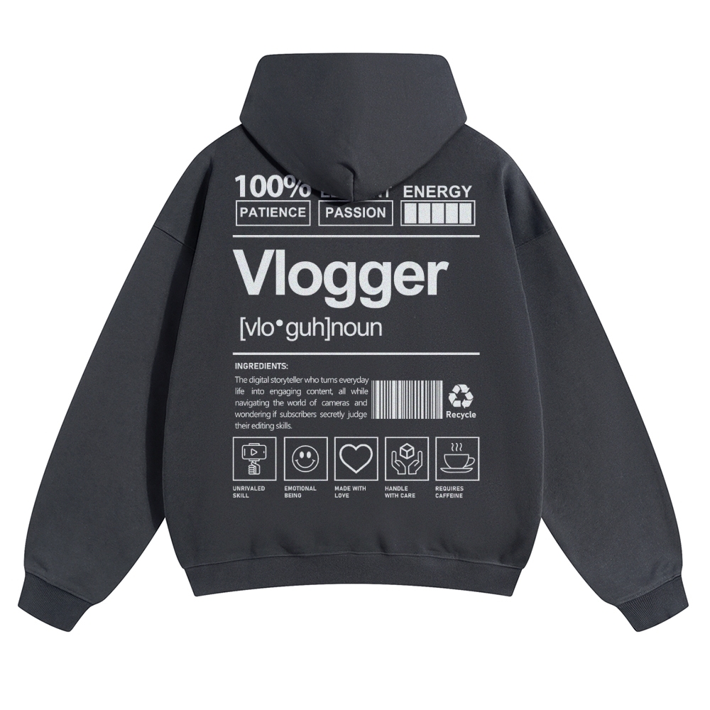 Vlogger Unisex Casual Anime Print Hoodie-moweekender