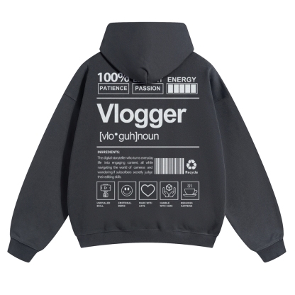 Vlogger Unisex Casual Anime Print Hoodie-moweekender