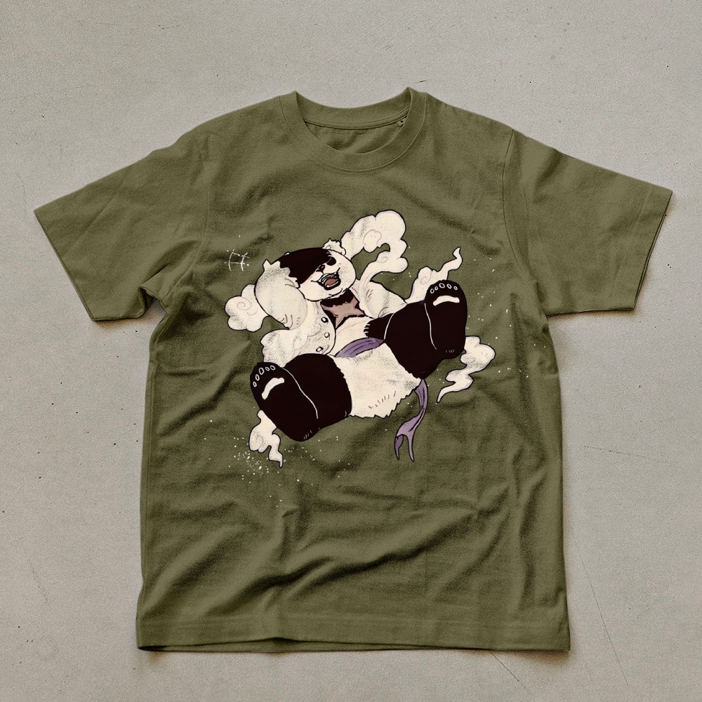 Panda Casual Pattern Unisex Prints T-Shirt-moweekender
