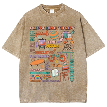 Occupational Therapist Unisex Fit Washed T-Shirt-moweekender