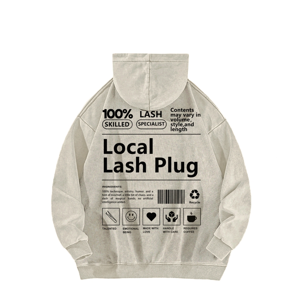 Local Last Plug Washed Long Sleeved Hoodie-moweekender