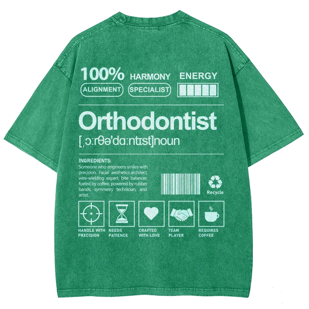 Orthodontist Unisex Fit Washed T-Shirt-moweekender