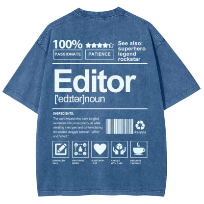 Editor Pattern Washed Vintage Short Sleeves T-Shirt-moweekender