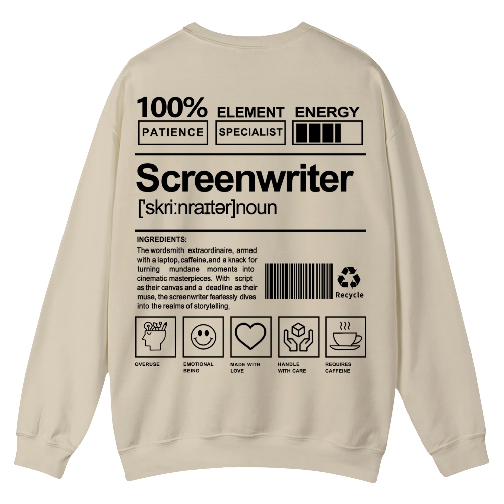 Screenwriter Printed Crew Neck Sweatshirt-moweekender