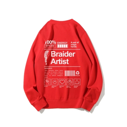 Braider Artist Casual Crewneck Sweatshirt-moweekender