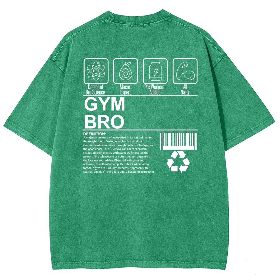 Gym Bro Unisex Fit Washed Oversized T-Shirt-moweekender