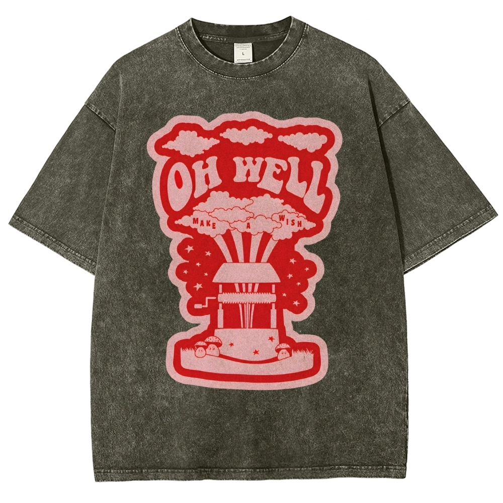 Oh Well Vintage Snowflake Washed T-Shirt-moweekender