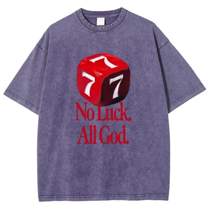 Not Luck All God Vintage Snowflake Washed T-Shirt-moweekender