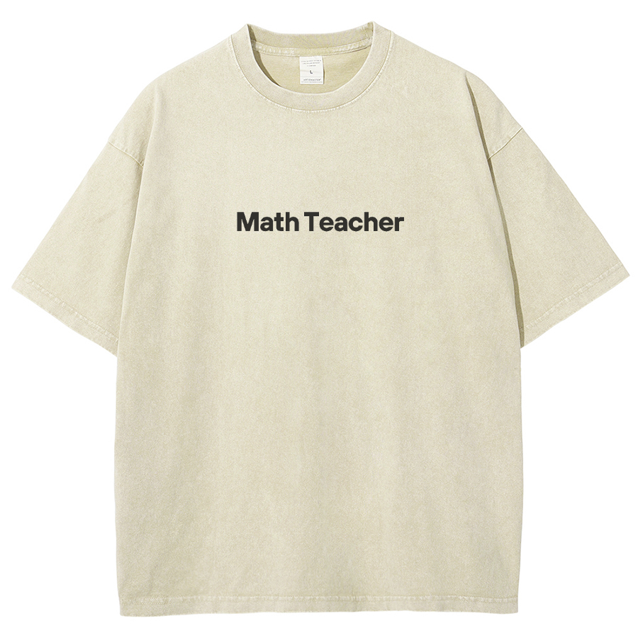 Math Teacher Unisex Fit Washed Oversized T-Shirt-moweekender