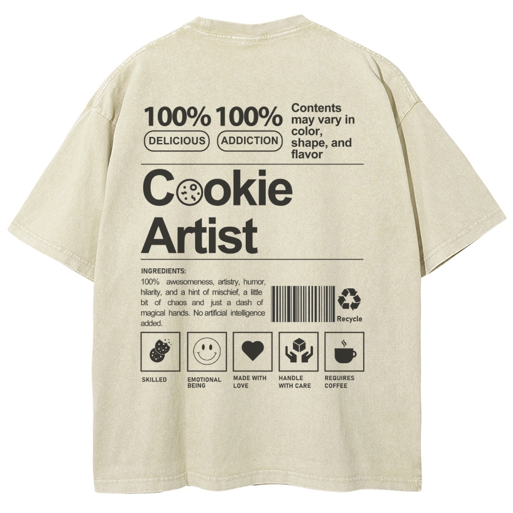 Cookie Artist Unisex Fit Washed T-Shirt