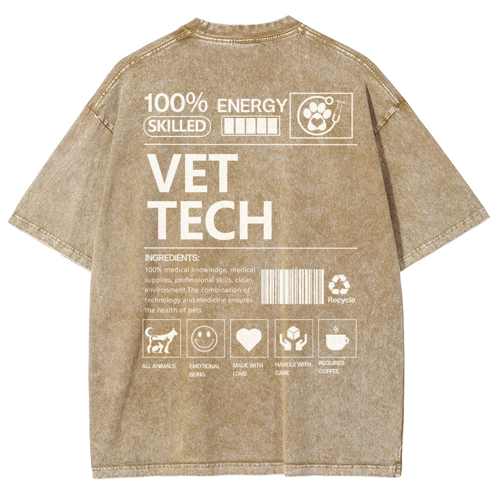 vet tech Unisex Fit Washed T-Shirt-moweekender