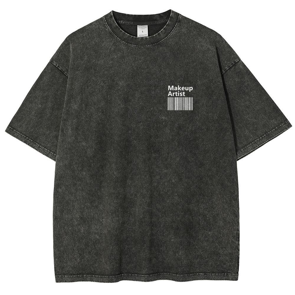 Makeup Artist Vintage Snowflake Washed T-Shirt-moweekender
