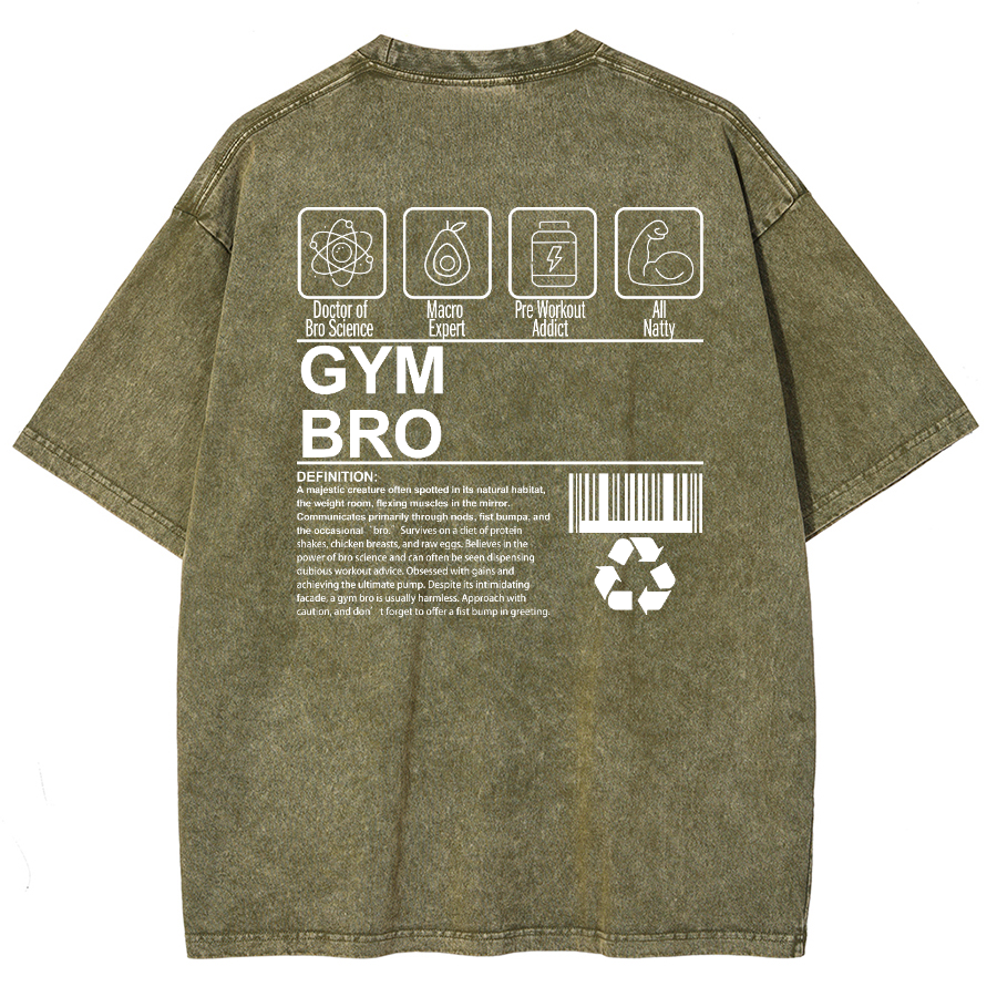 Gym Bro Unisex Fit Washed Oversized T-Shirt-moweekender