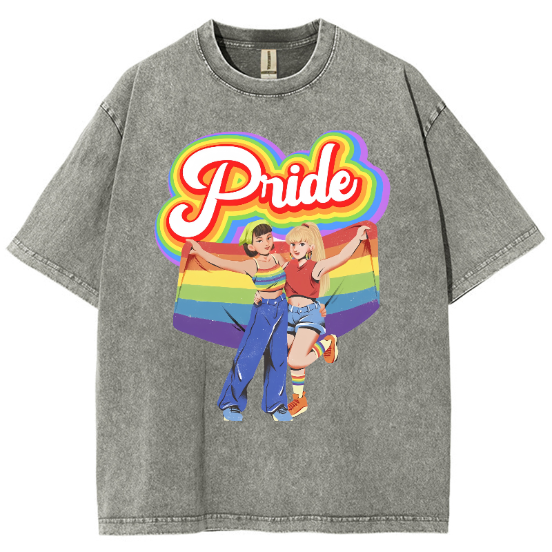 Pride Unisex Fit Washed Oversized T-Shirt-moweekender
