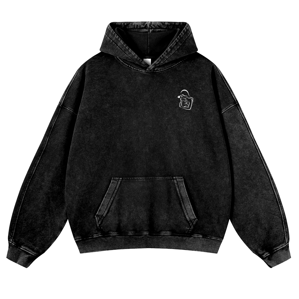 Mom Printed Vintage Washed Hoodie-moweekender