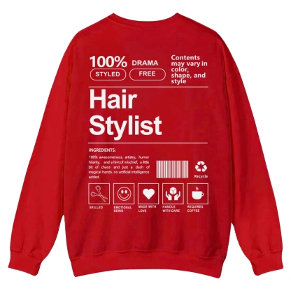 Hair Stylist Pattern Crew Neck Sweatshirt-moweekender