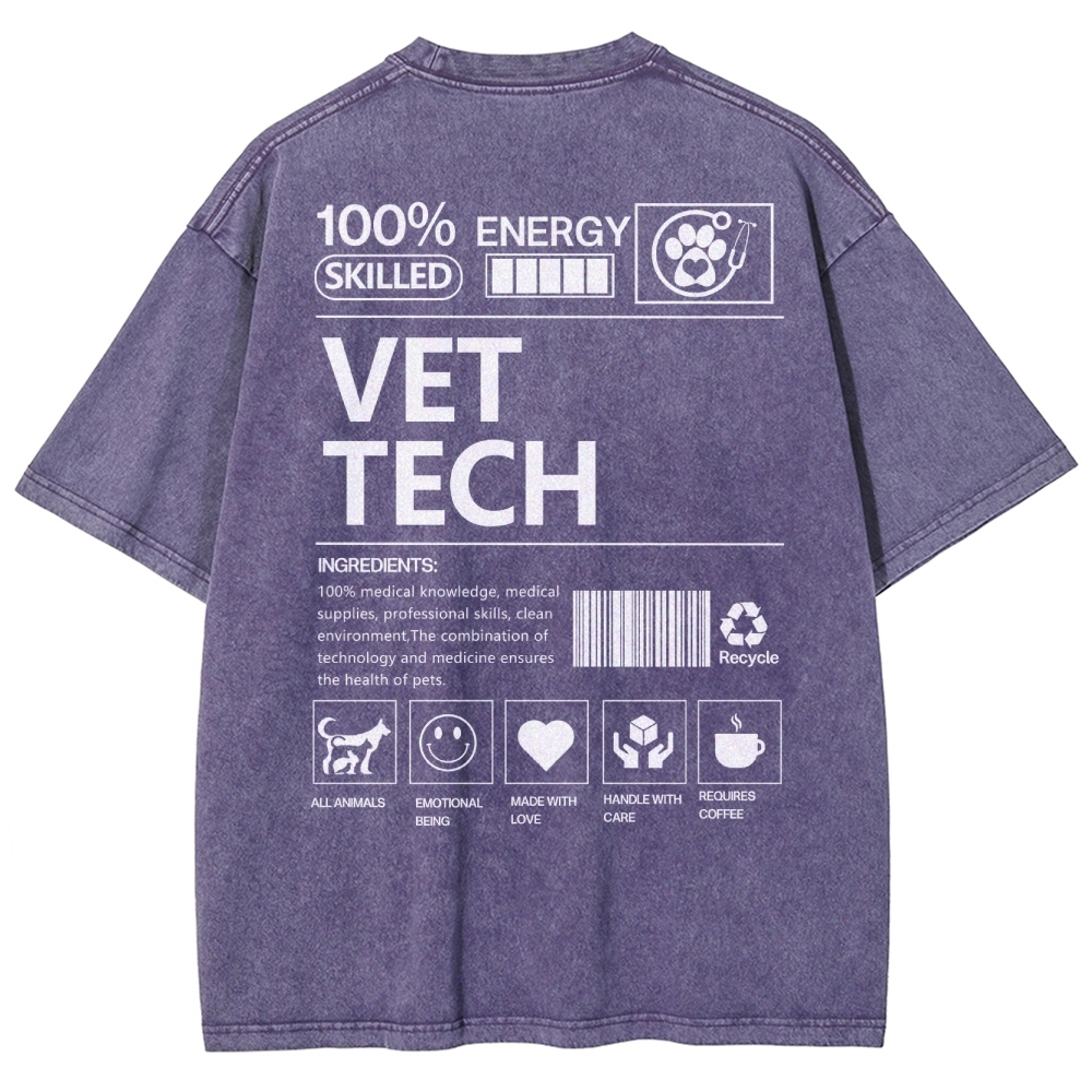 vet tech Unisex Fit Washed T-Shirt-moweekender