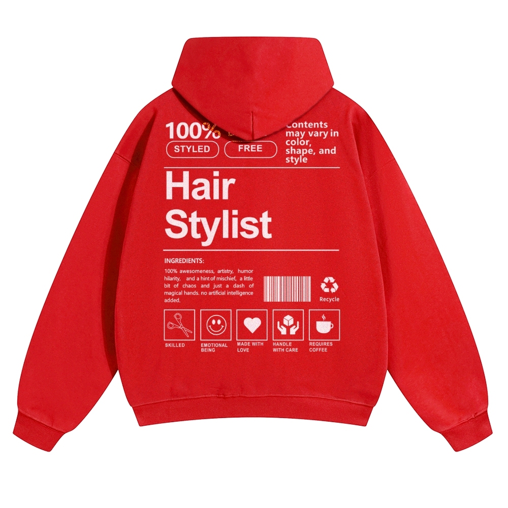 Hair Stylist Pattern Unisex Casual Anime Print Hoodie-moweekender