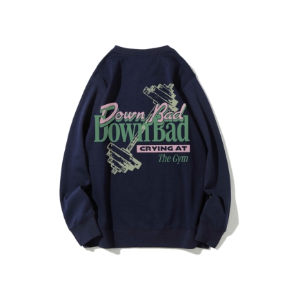 Down Bad Crying At The Gym Casual Crewneck Sweatshirt-moweekender