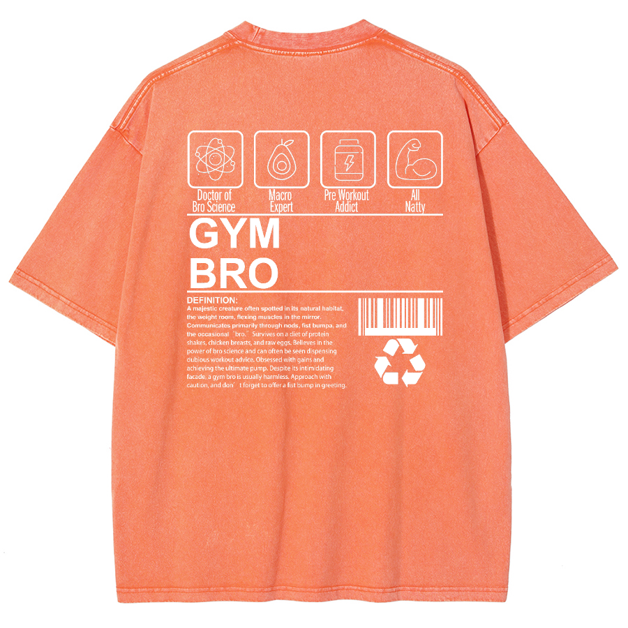 Gym Bro Unisex Fit Washed Oversized T-Shirt-moweekender