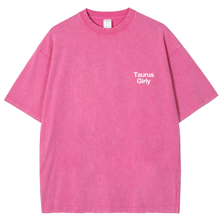 Taurus Girly Unisex Fit Washed T-Shirt-moweekender