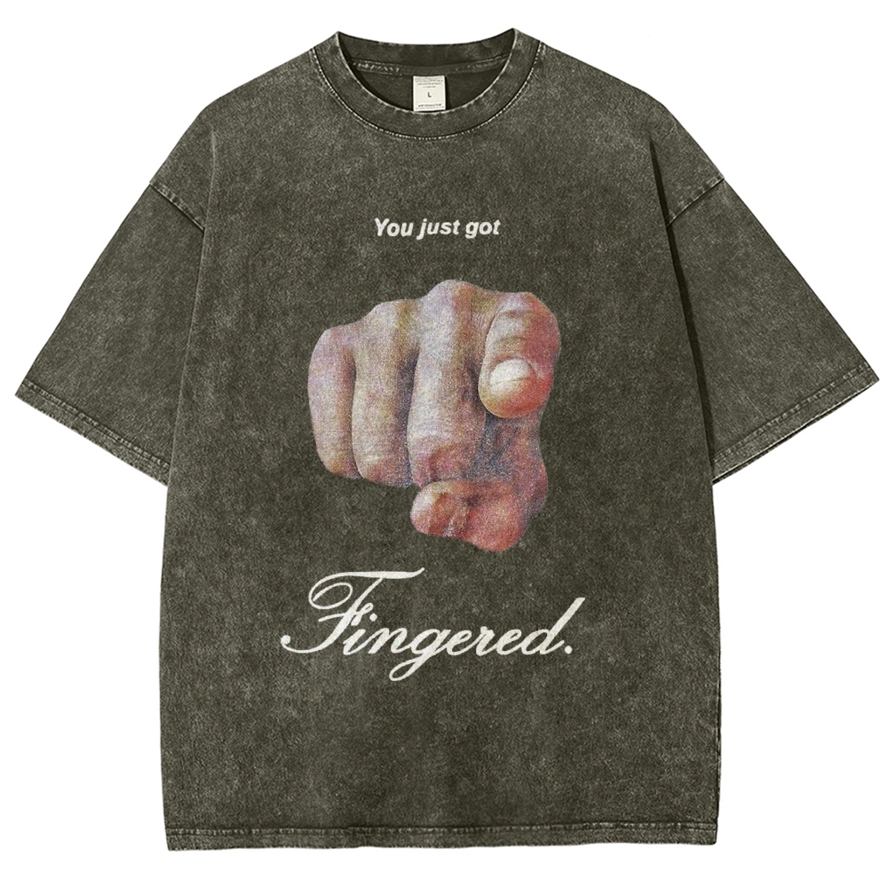 You Just Got Fingerd Vintage Snowflake Washed T-Shirt-moweekender