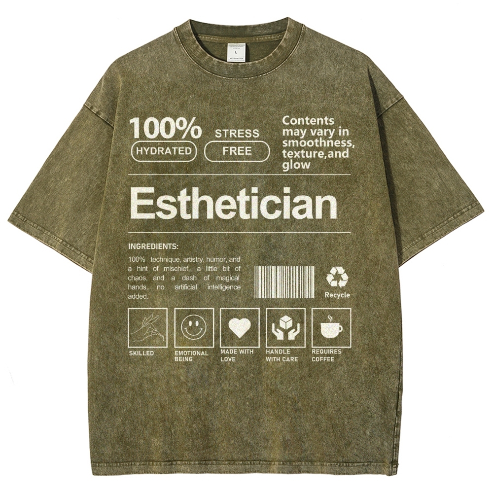 Esthetician Unisex Fit Washed T-Shirt-moweekender