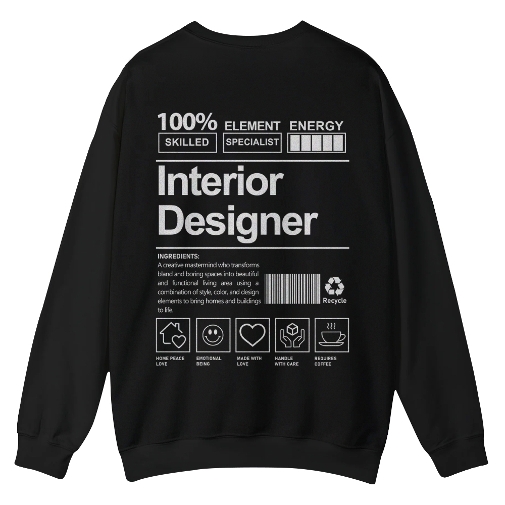 Interior Designer Printed Crew Neck Sweatshirt-moweekender