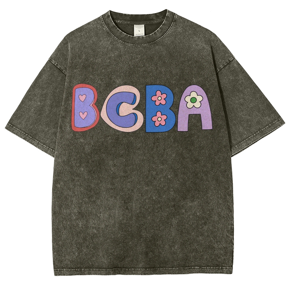 BCBA Board certified behavior analyst Unisex Fit Washed T-Shirt-moweekender