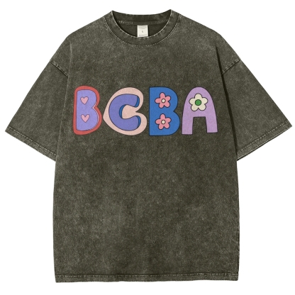 BCBA Board certified behavior analyst Unisex Fit Washed T-Shirt-moweekender
