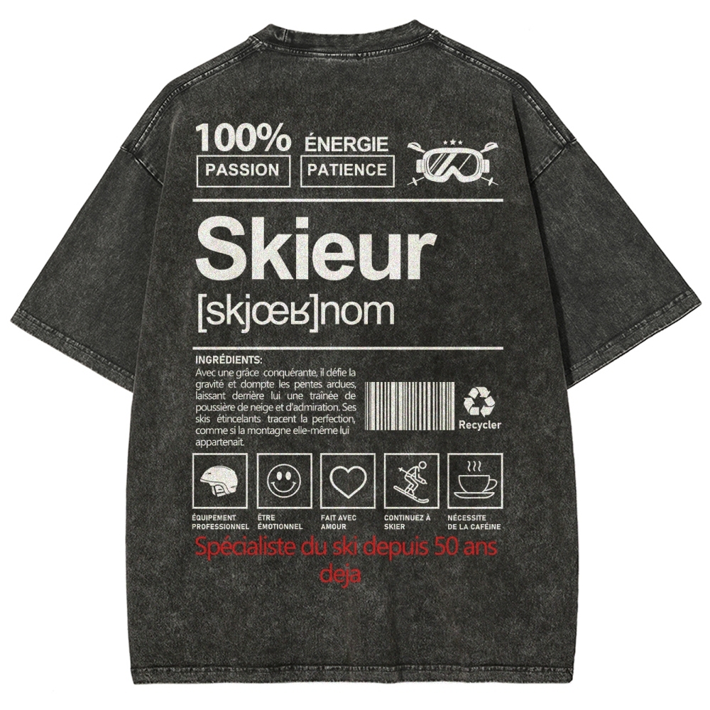 Skieur Unisex Fit Washed T-Shirt-moweekender
