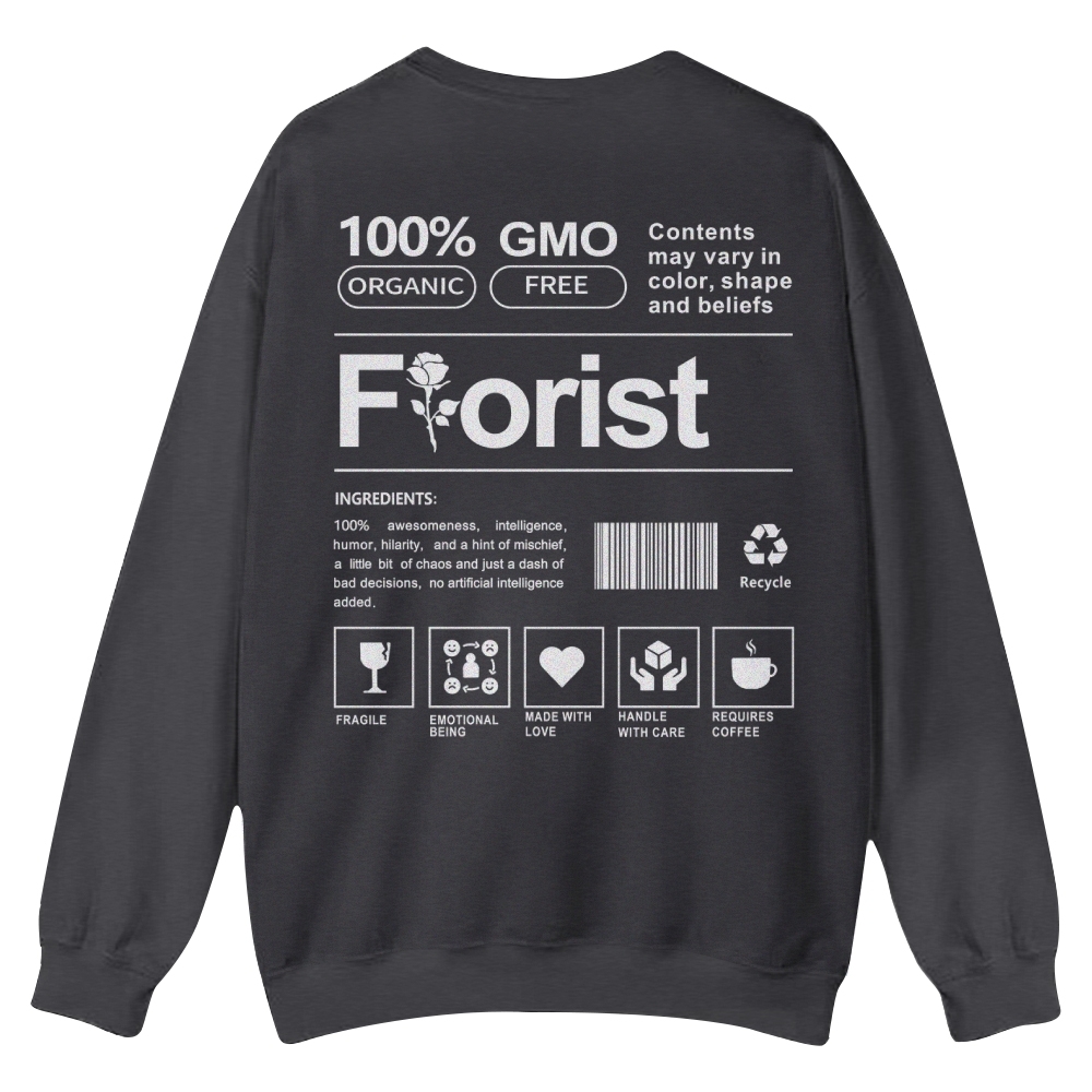 Florist Pattern Crew Neck Sweatshirt-moweekender