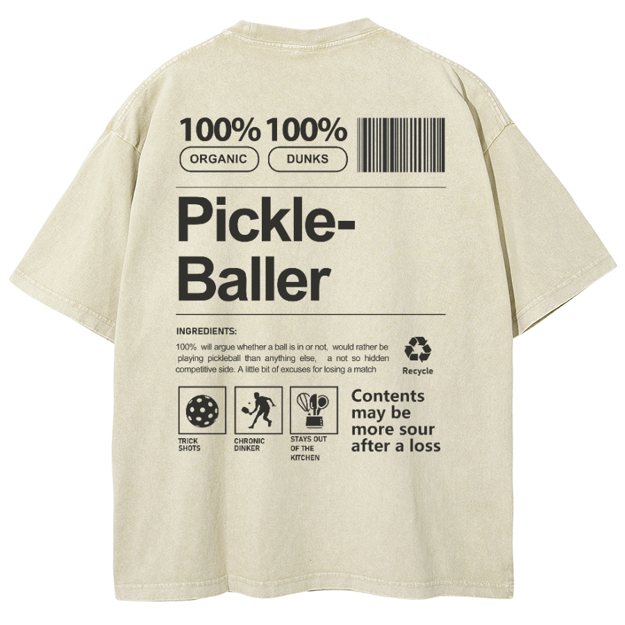 Pickle Baller Unisex Fit Washed Oversized T-Shirt-moweekender