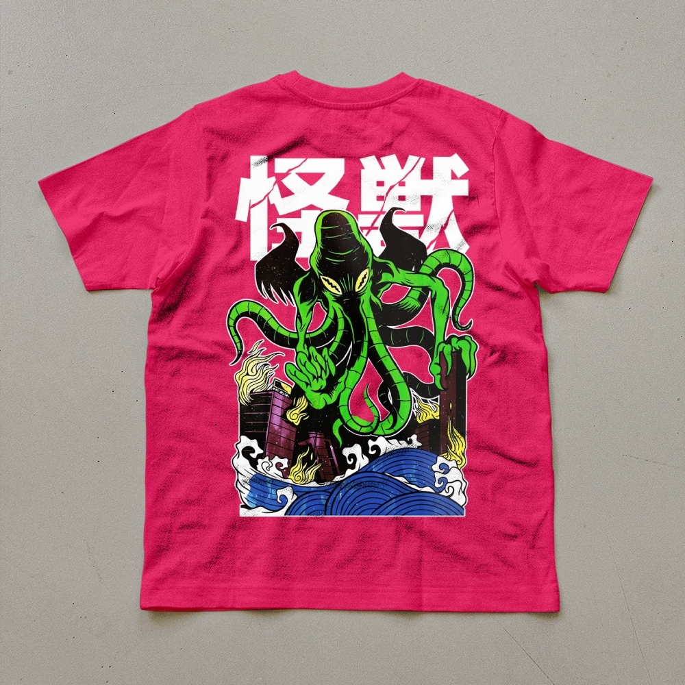 Octopus Monster Printed Unisex Prints T-Shirt-moweekender