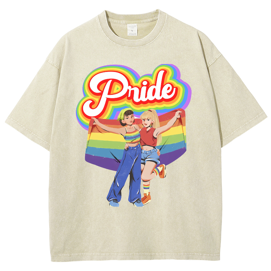 Pride Unisex Fit Washed Oversized T-Shirt-moweekender