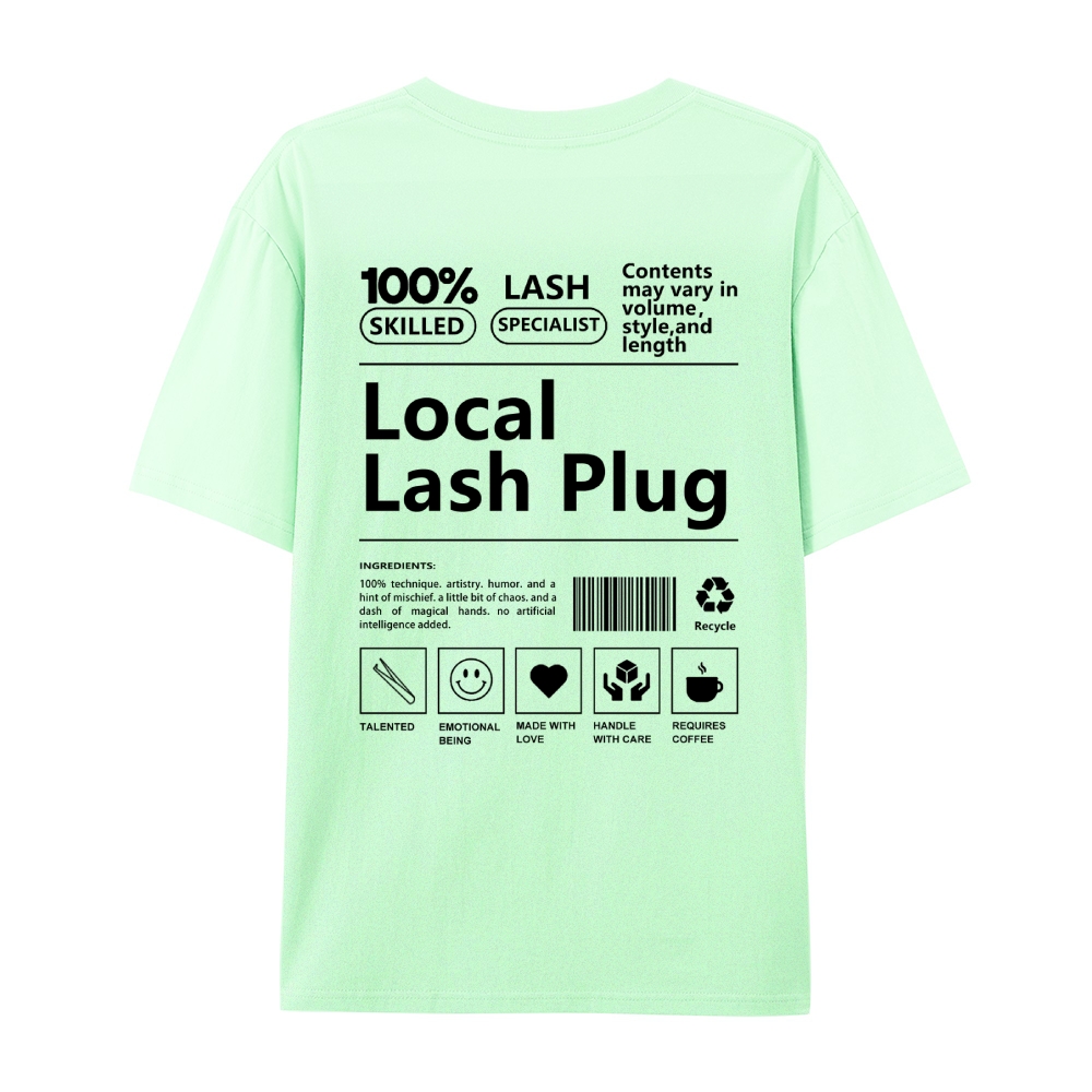 Local Lash Plug Casual Short Sleeve T-Shirt-moweekender