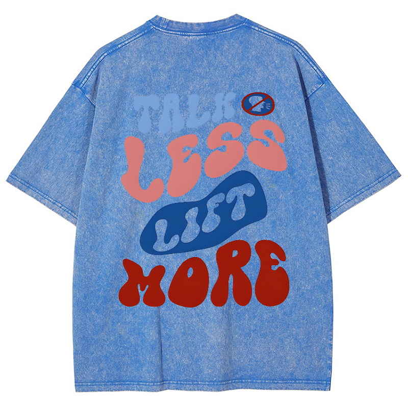 Talk Less Lift More Vintage Snowflake Washed T-Shirt-moweekender