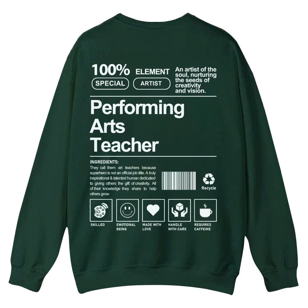 Performing Arts Teacher Casual Crewneck Sweatshirt-moweekender