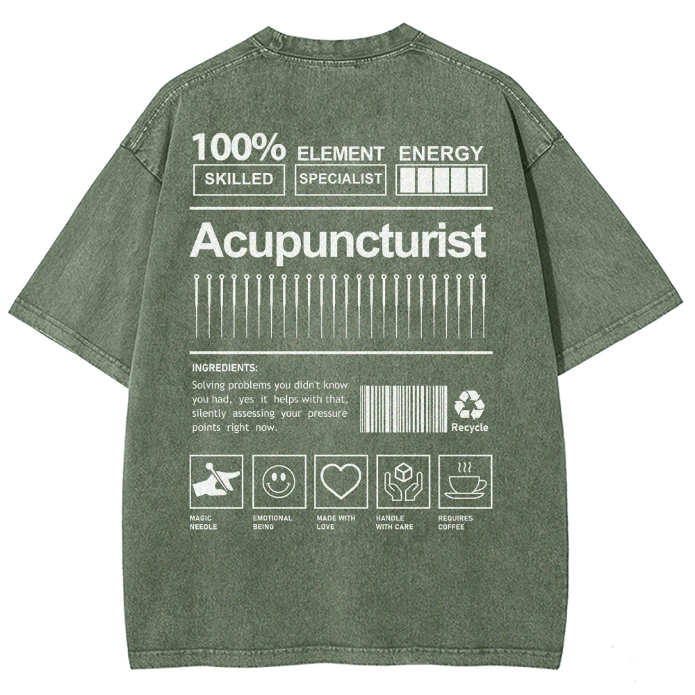Acupuncturist Unisex Fit Washed T-Shirt-moweekender