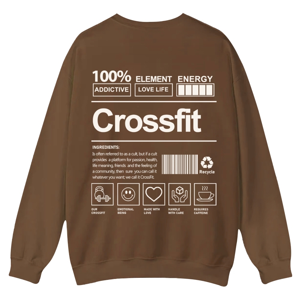 Crossfit Printed Crew Neck Sweatshirt-moweekender