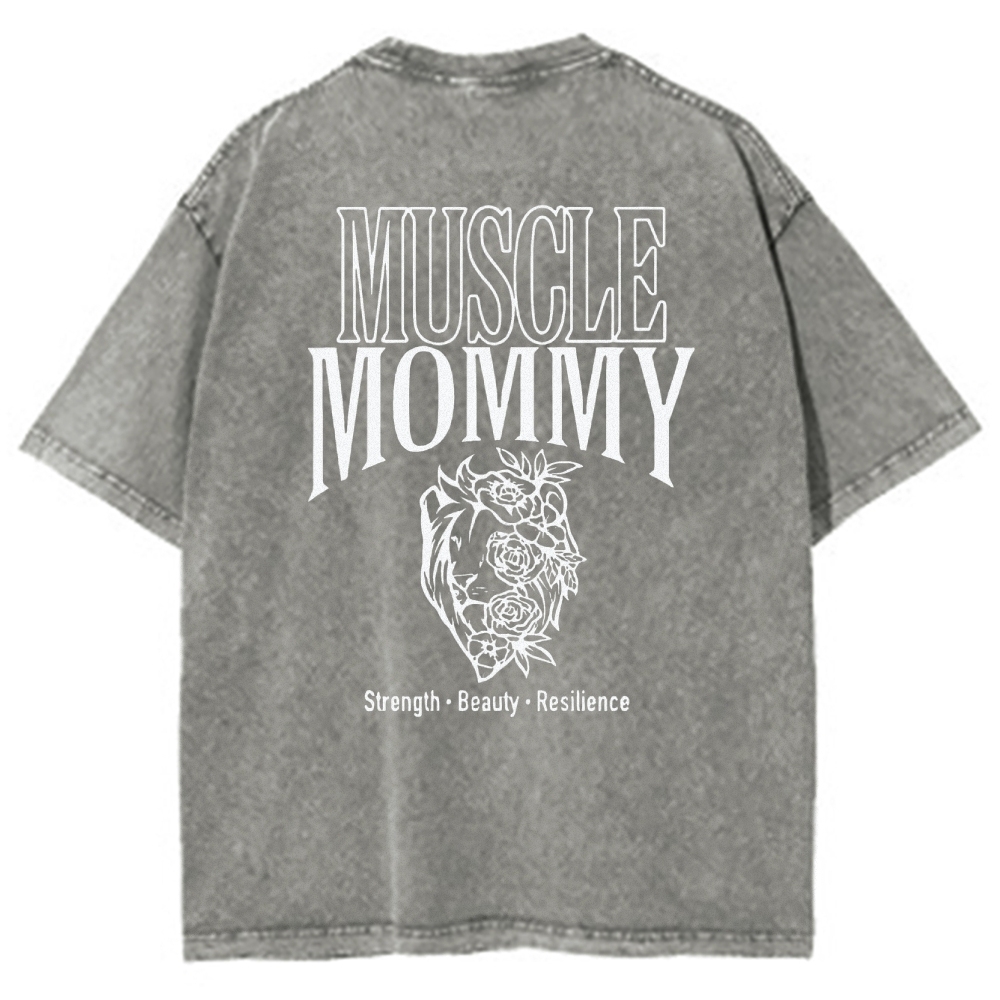 Muscle Mommy Vintage Snowflake Washed T-Shirt-moweekender