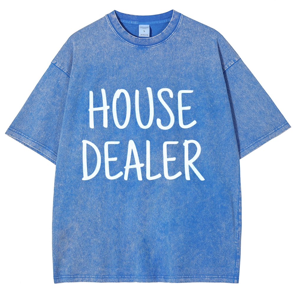house dealer Unisex Fit Washed T-Shirt-moweekender