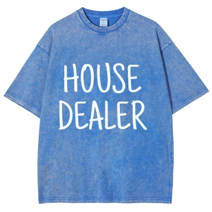 house dealer Unisex Fit Washed T-Shirt-moweekender