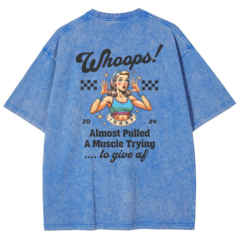 Whoops! Almost Pulled A Muscle TryingTo Give AF Vintage Snowflake Washed T-Shirt-moweekender