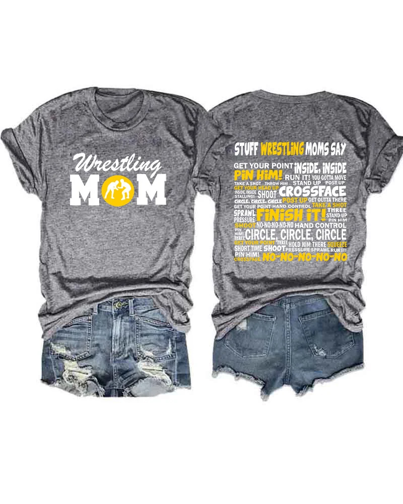 Wrestling Moms Printed T-shirt-moweekender