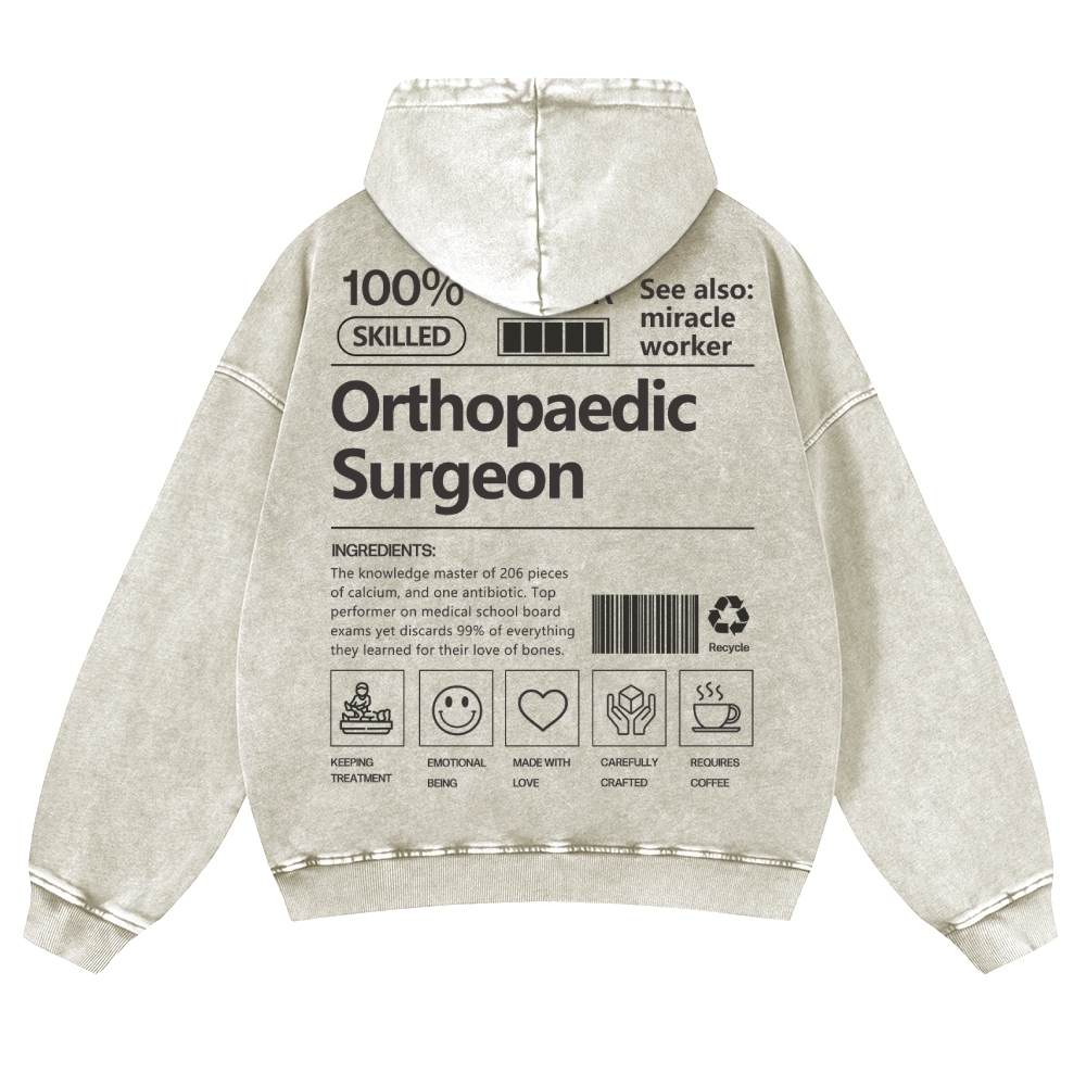 Orthopaedic Surgeon Casual Washed Hoodie