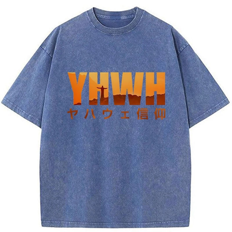 YHWH With Faith Washed Vintage T-Shirt-moweekender